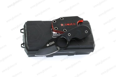 Шейный нож Amigo X AUS-8 Black Titanium