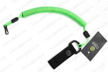 Страховочный тренчик из паракорда с креплением на ремень и карабином (neon green) арт.0629.136