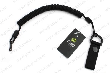 Страховочный тренчик из паракорда с креплением на ремень и карабином (black) арт.0629.138