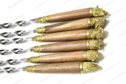 Набор шампуров 6шт дерево, литье, животные арт.1122026