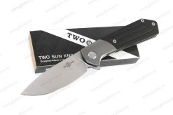 Складной нож TwoSun TS223 сталь M390, рукоять титан / карбон арт.2392026