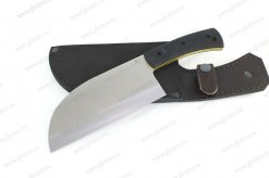 Нож Сербский 95х18, рукоять G10 (черный) желтый спейсер арт.0947.286