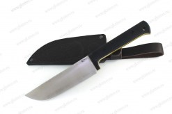 Нож Узбекский 95х18, рукоять G10 (черный) желтый спейсер арт.0947.277